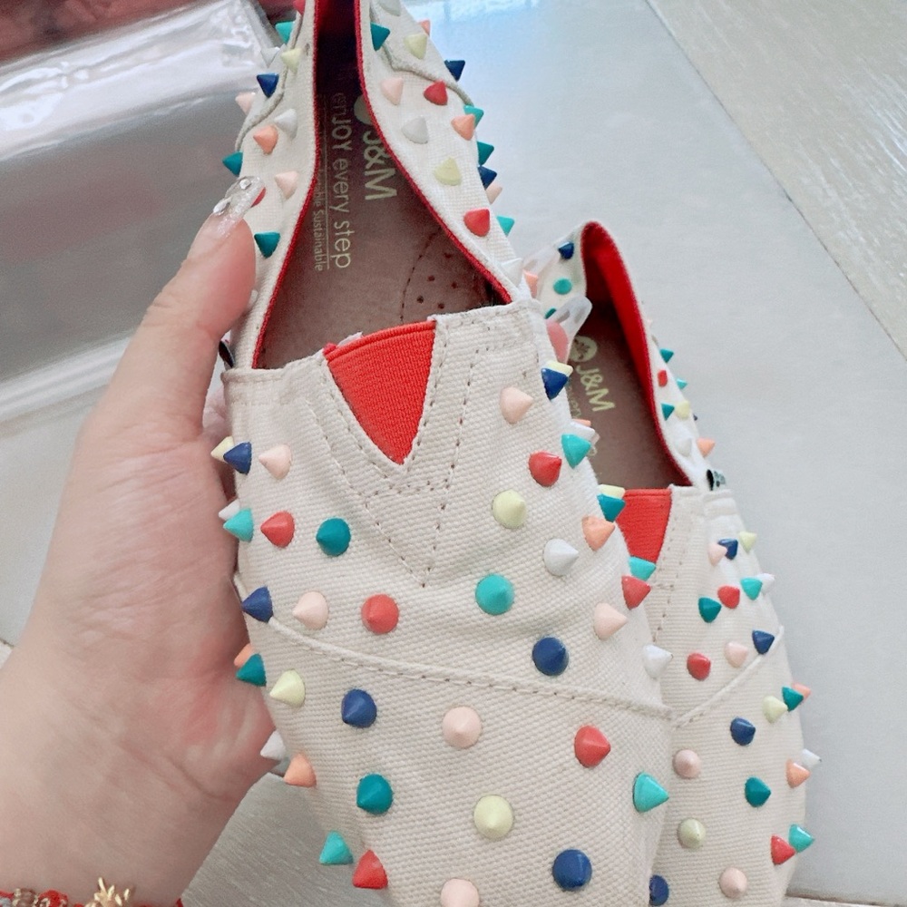 J&M Studded Canvas Flats - Picture 4 of 9